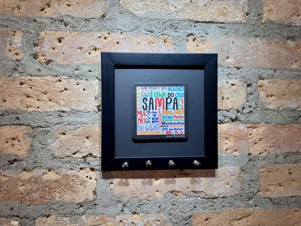 imagem Quadro Porta-Chaves Gírias - Preto