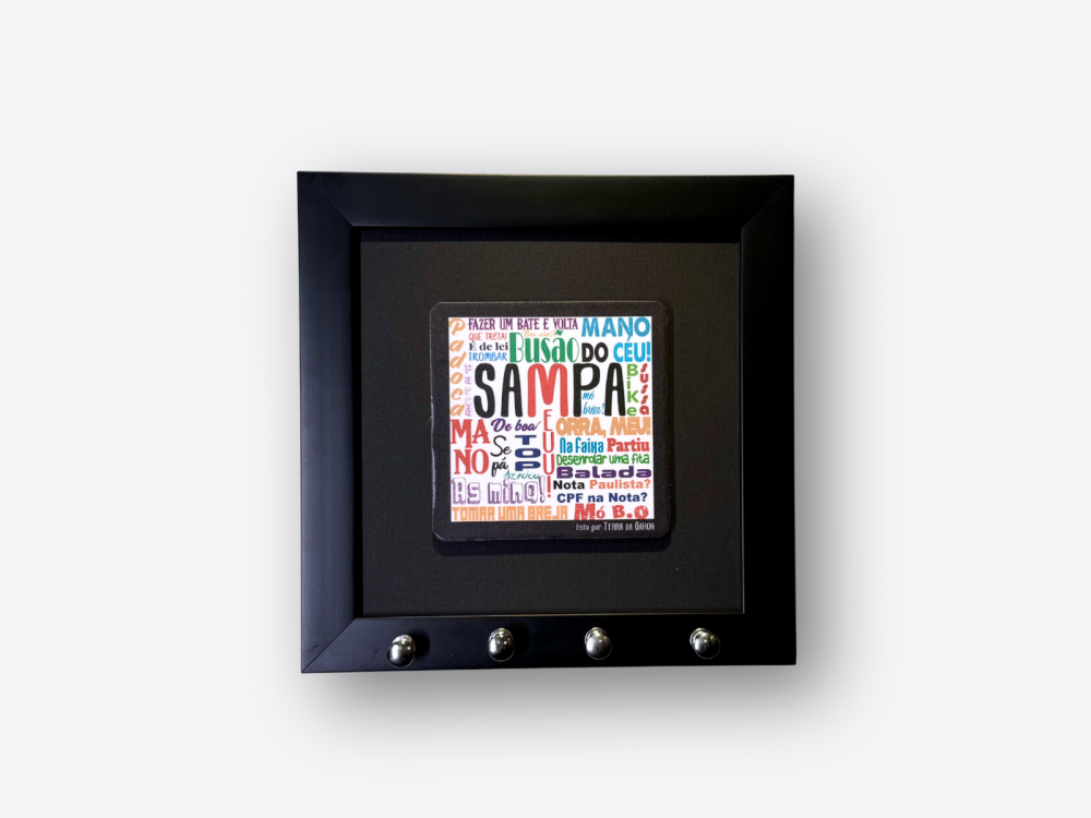 imagem Quadro Porta-Chaves Gírias - Preto