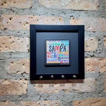 imagem Quadro Porta-Chaves Gírias - Preto