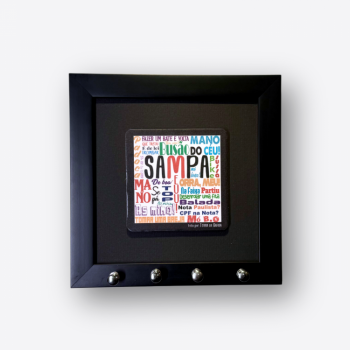 imagem Quadro Porta-Chaves Gírias - Preto