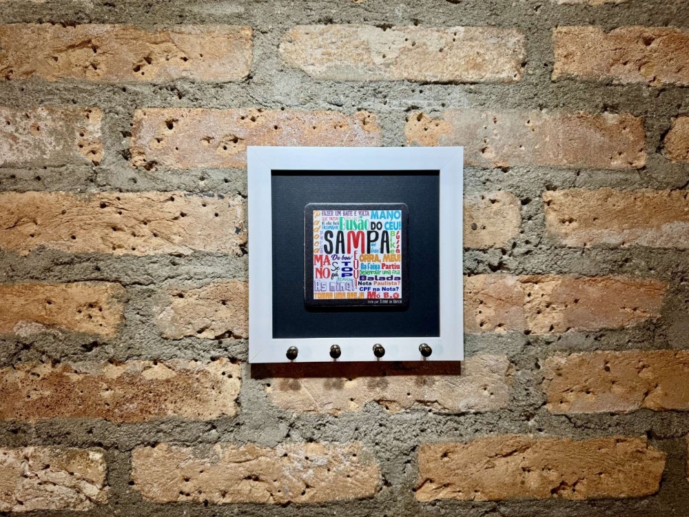 imagem Quadro Porta-Chaves Gírias - Branco