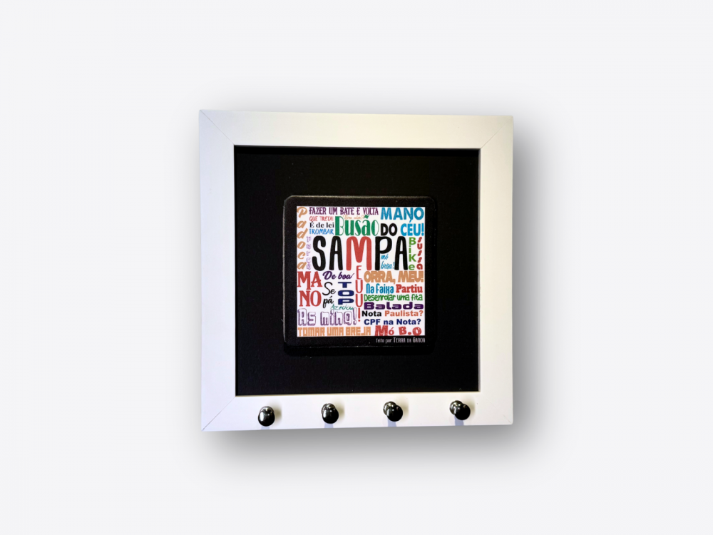 imagem Quadro Porta-Chaves Gírias - Branco