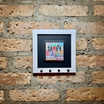 imagem Quadro Porta-Chaves Gírias - Branco