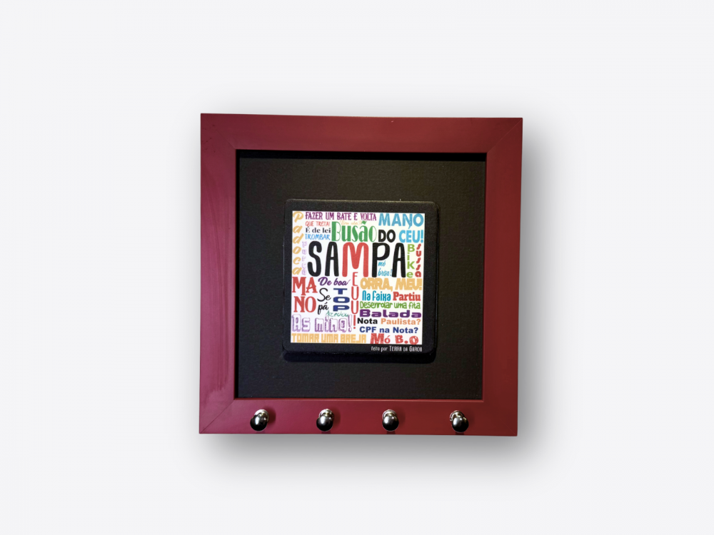 imagem Quadro Porta-Chaves Gírias - Vermelho