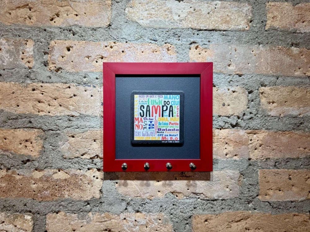imagem Quadro Porta-Chaves Gírias - Vermelho