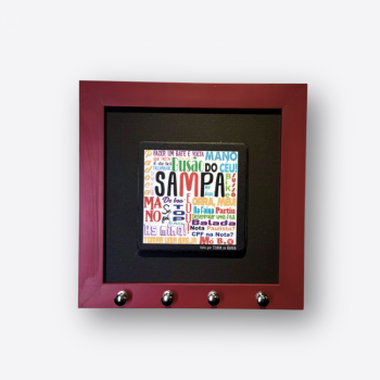 imagem Quadro Porta-Chaves Gírias - Vermelho