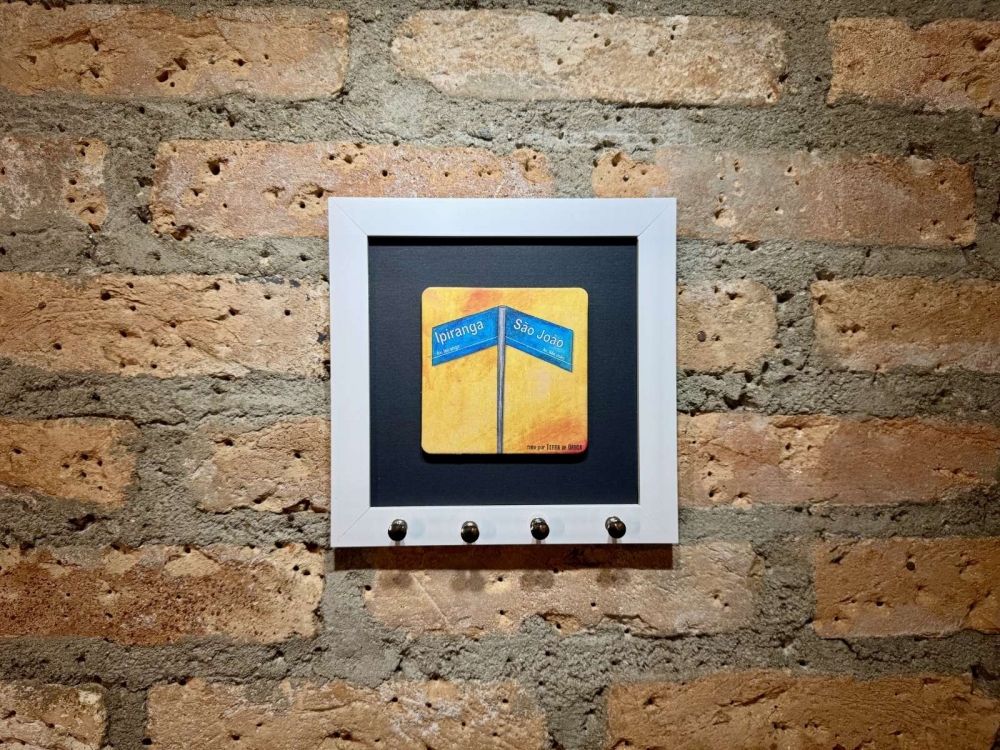 imagem Quadro Porta-Chaves Placa - Branco