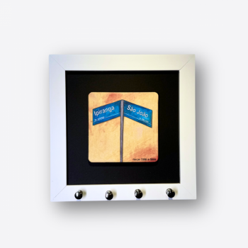 imagem Quadro Porta-Chaves Placa - Branco