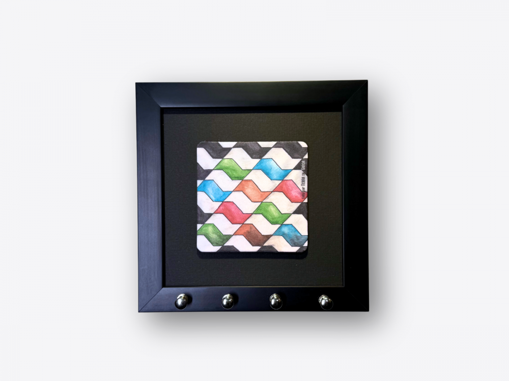 imagem Quadro Porta-Chaves Calçadinha - Preto