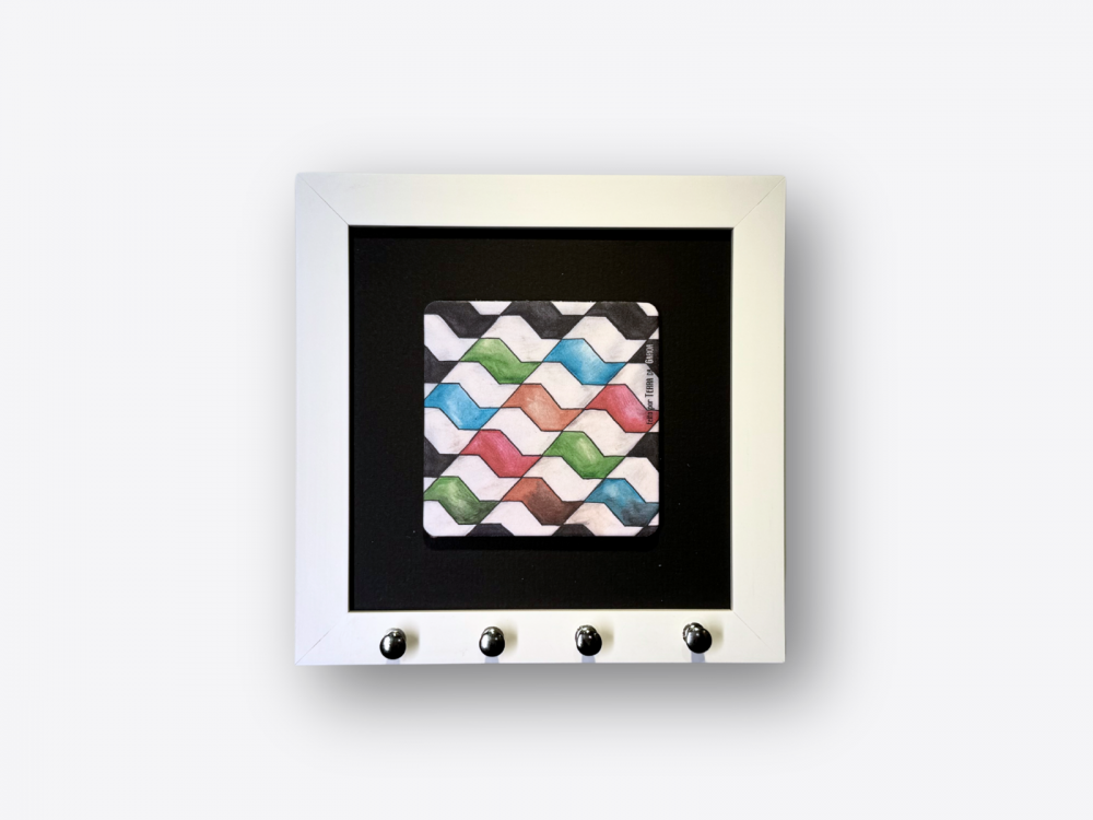 imagem Quadro Porta-Chaves Calçadinha - Branco