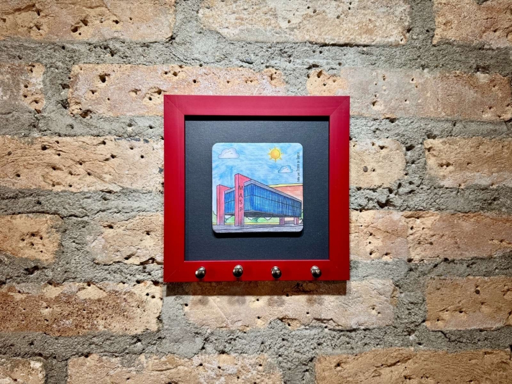 imagem Quadro Porta-Chaves MASP - Vermelho