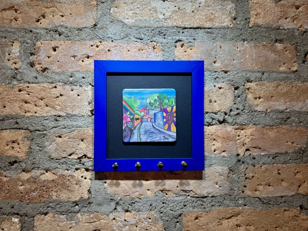 imagem Quadro Porta-Chaves Beco - Azul