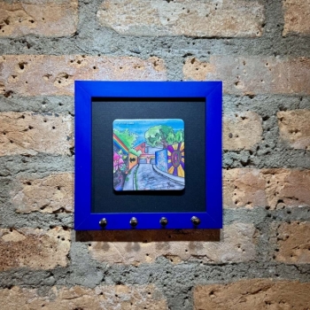 imagem Quadro Porta-Chaves Beco - Azul