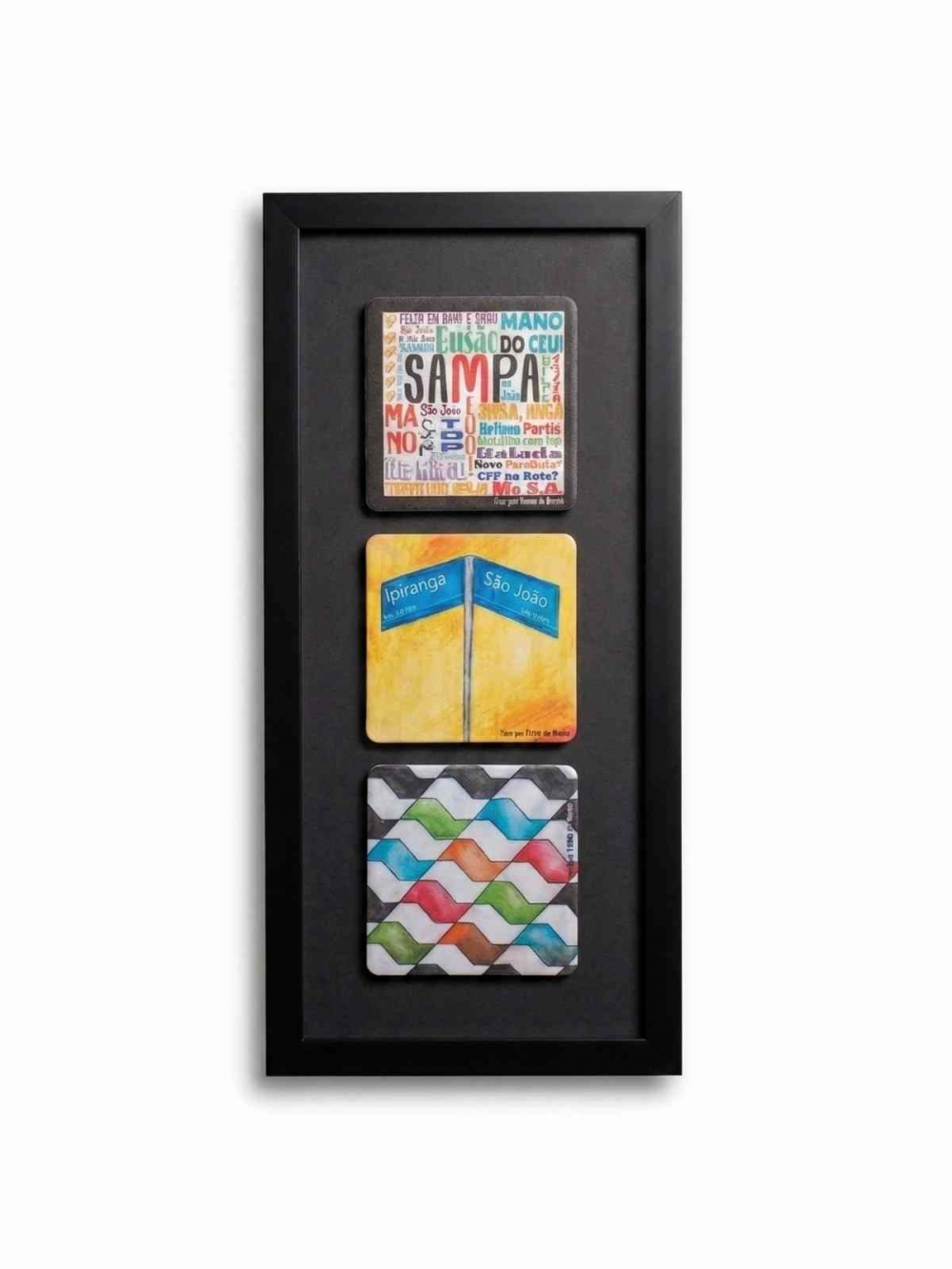 imagem Quadro Triplo - Preto