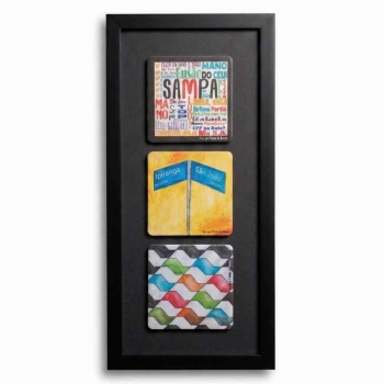 imagem Quadro Triplo - Preto