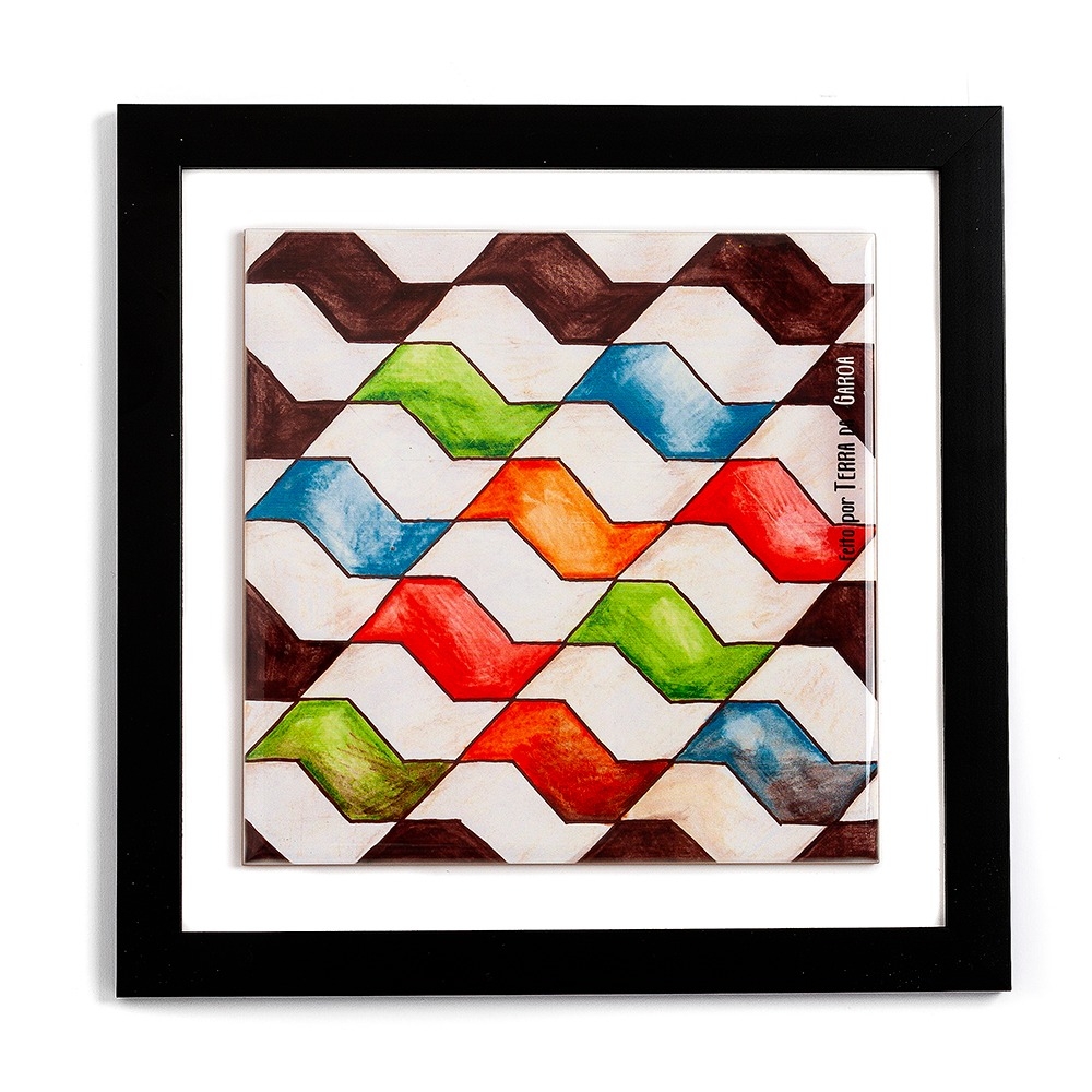 imagem Quadro Azulejo Calçadinha - Moldura Preta