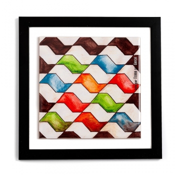 imagem Quadro Azulejo Calçadinha - Moldura Preta